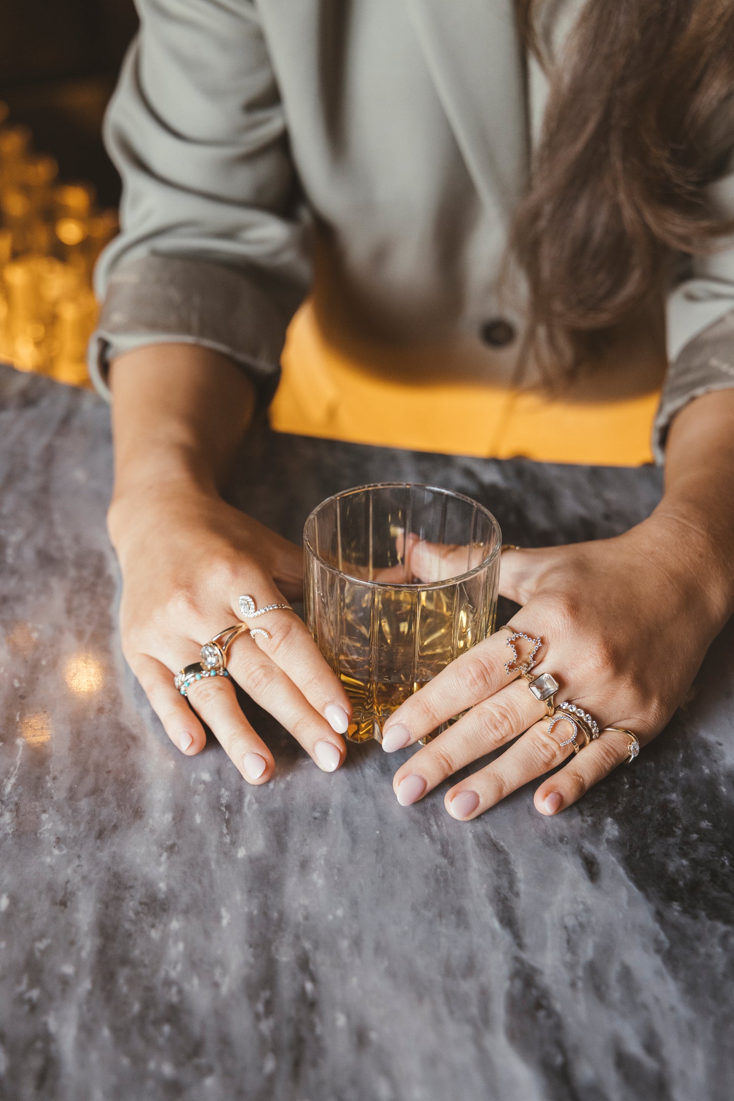 Alternating Lab Grown Diamond & Turquoise Band in 14K Gold