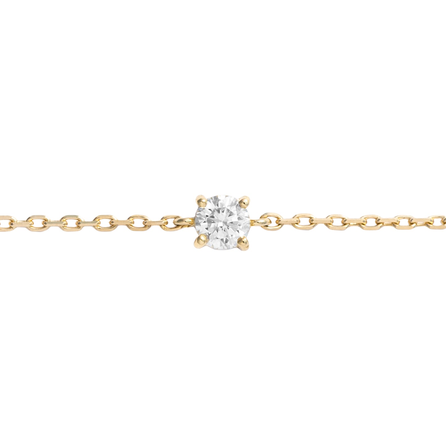 0.11 CT. T.W. Dainty Solitaire Diamond Bracelet in 18K Gold