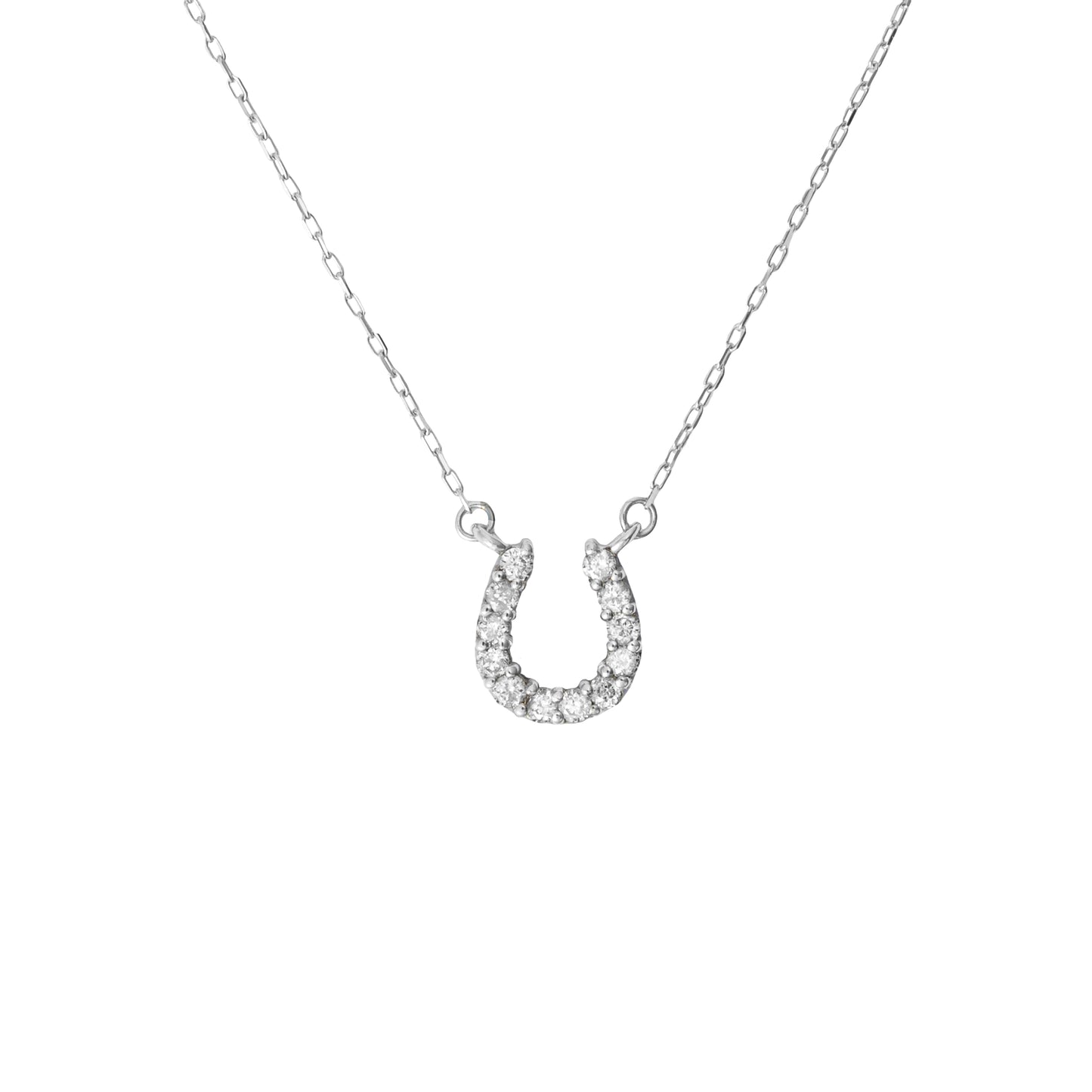 1/10 CT. T.W. Dainty Diamond Horseshoe Necklace in 18K Gold