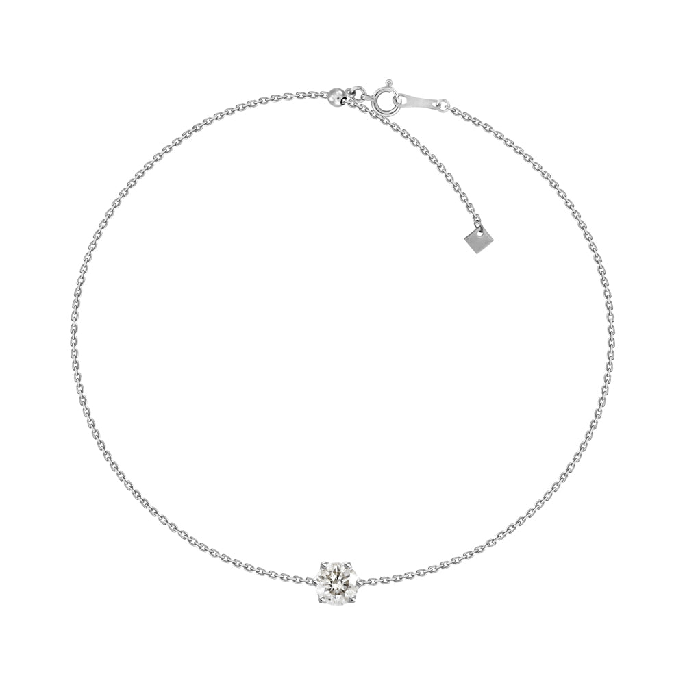 0.11 CT. T.W. Dainty Solitaire Diamond Bracelet in 18K Gold