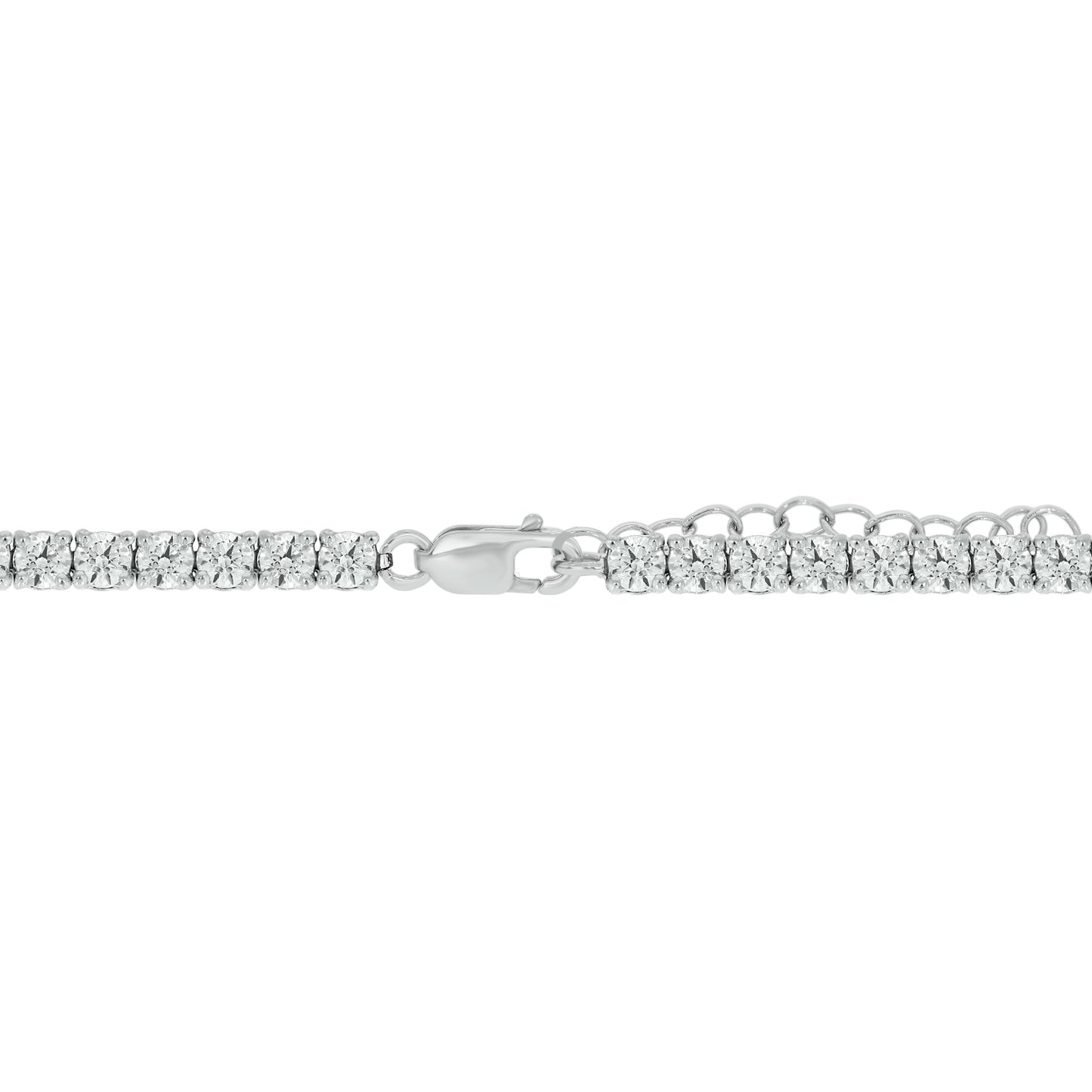 3 ctw. lab grown diamond tennis bracelet - safety chain