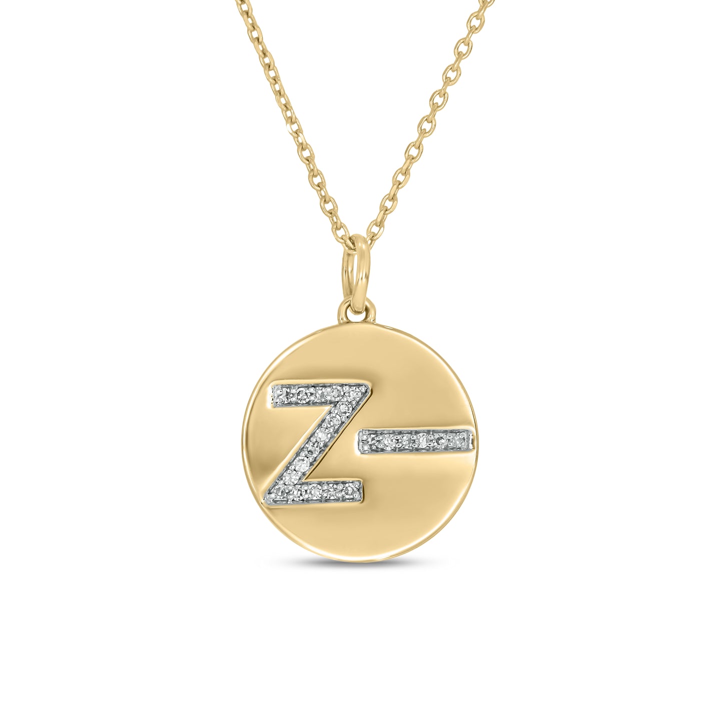 Personalized Diamond Charm Cattle Brand Pendant 14k Gold