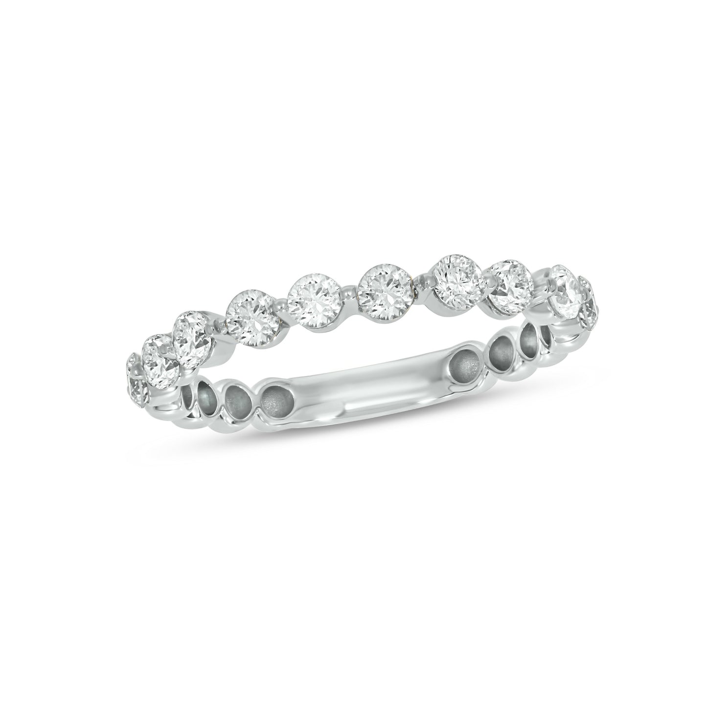 0.70 CT. T.W. Lab Grown Round Diamond Single Shared Prong Band in 14K Gold
