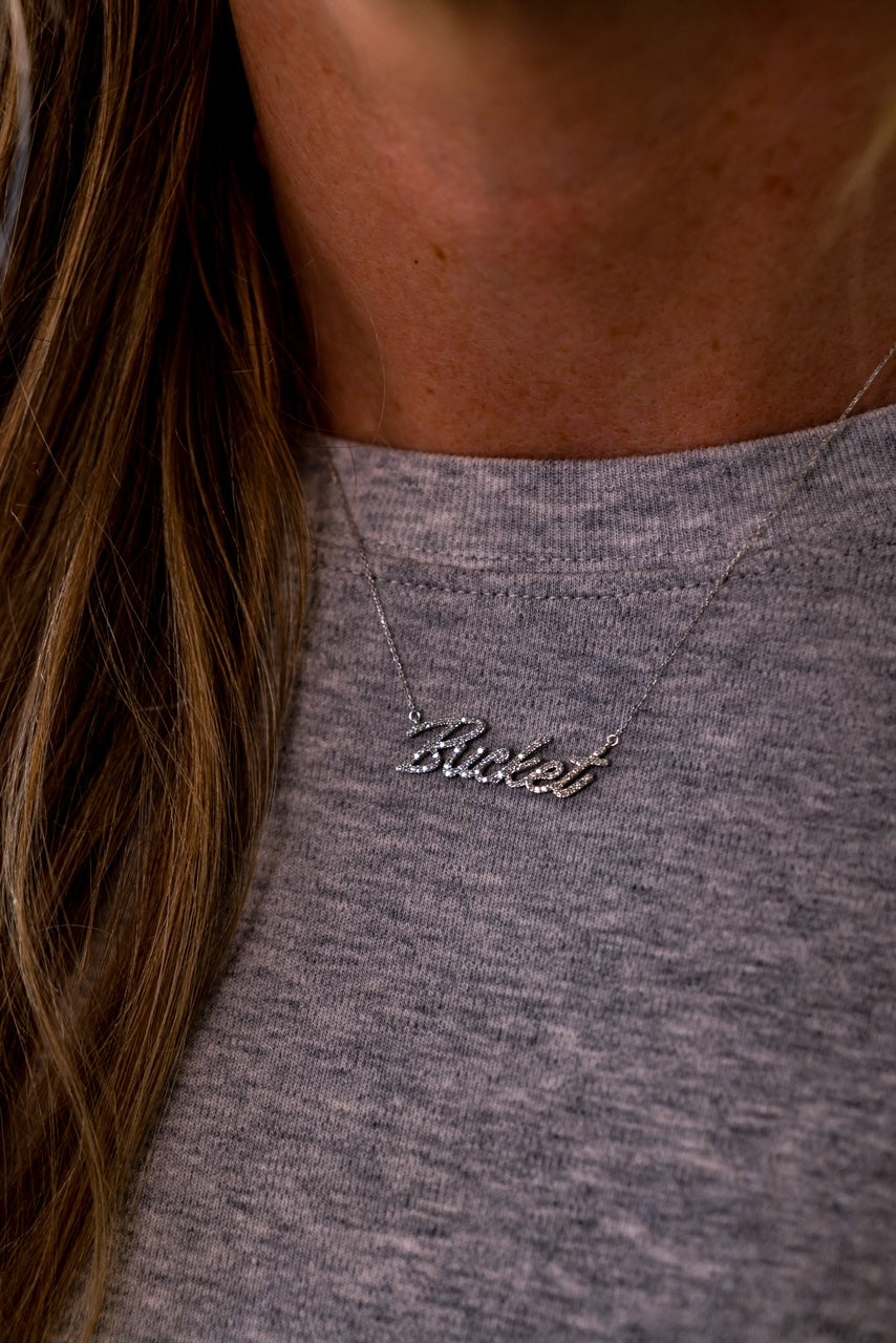 Custom Diamond Name Necklace in 14K Gold