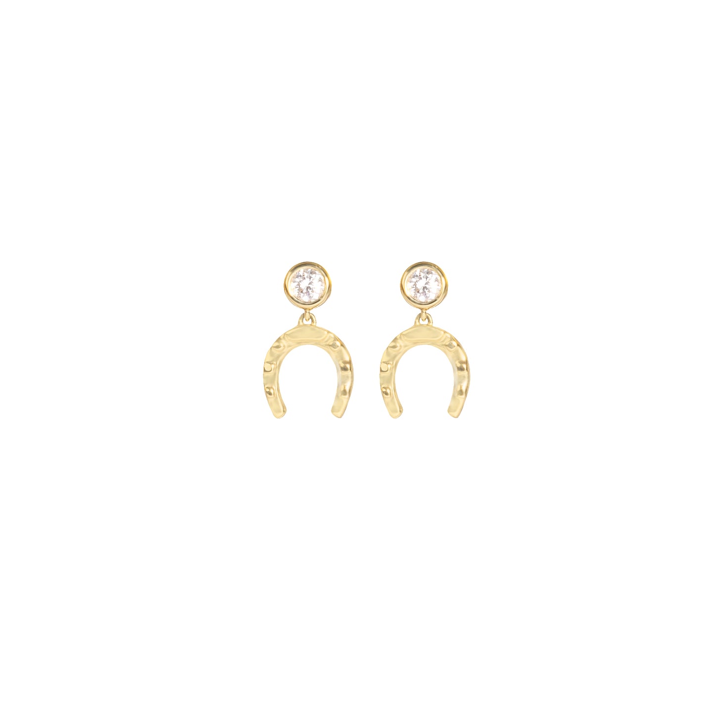 0.20 CT. T.W. Lab Grown Diamond Drop Horseshoe Earrings in 14K Gold