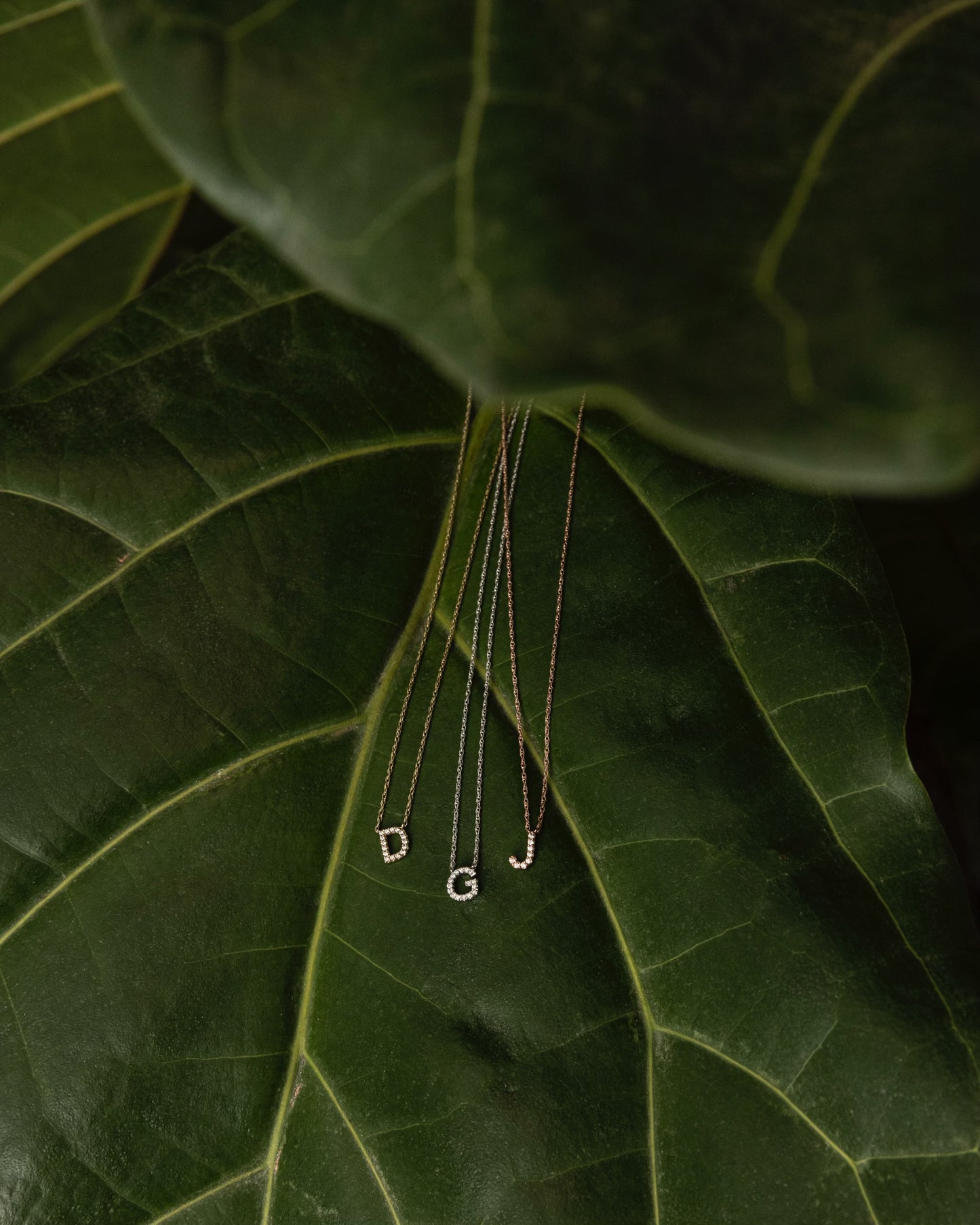 Lifestyle Shot - Gold Diamond Accent Initial Necklace 14k