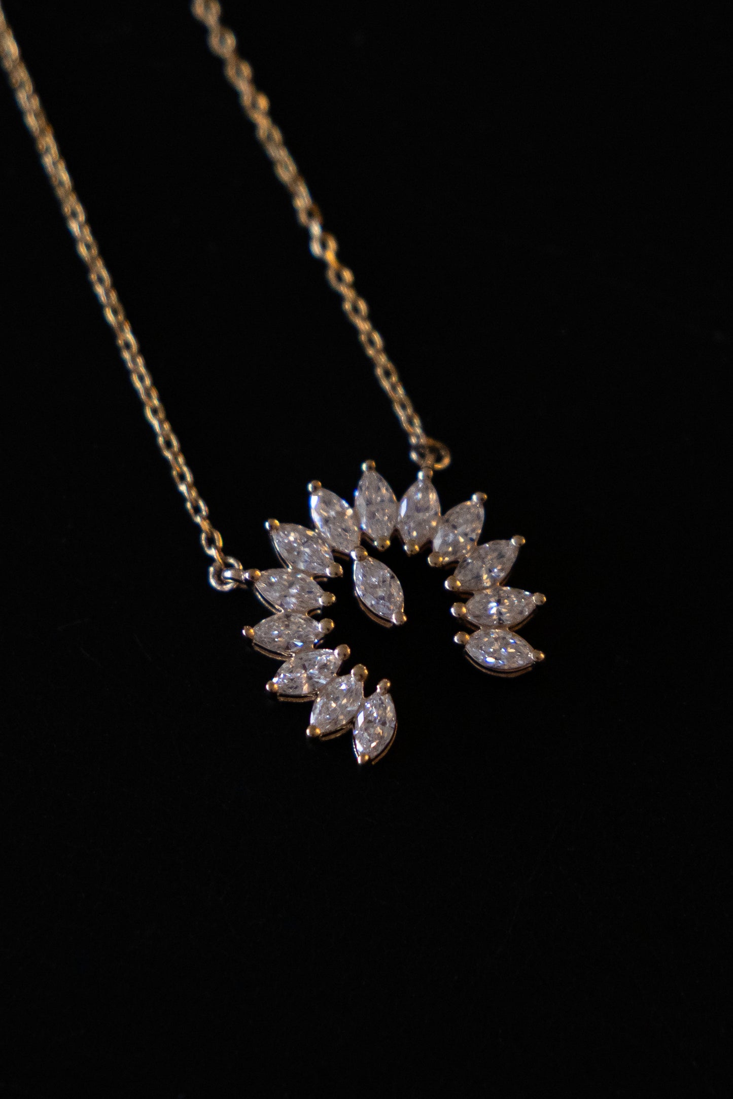 0.56 CT. TW. Lab Grown Marquis Shaped Diamond Naja Necklace in 14K Gold