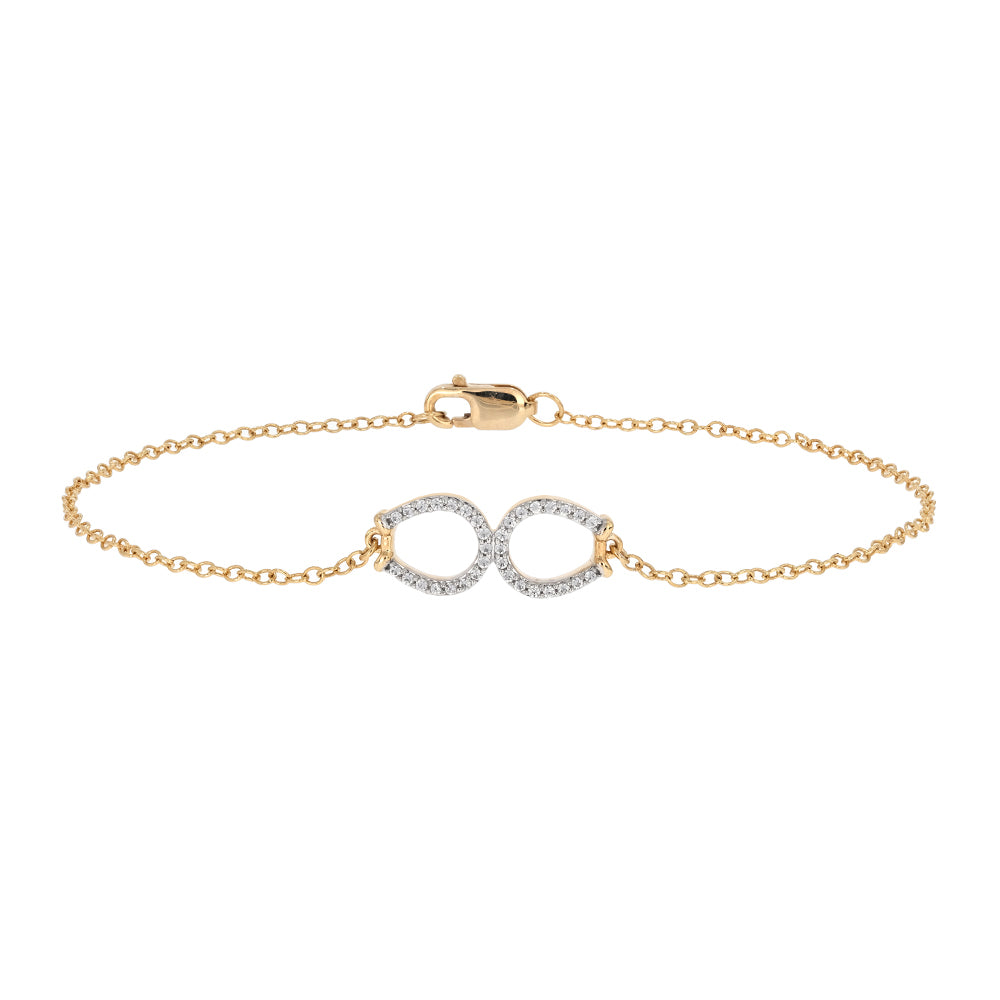 Main image - Two Horseshoe Diamond Gold Friendship Bracelet