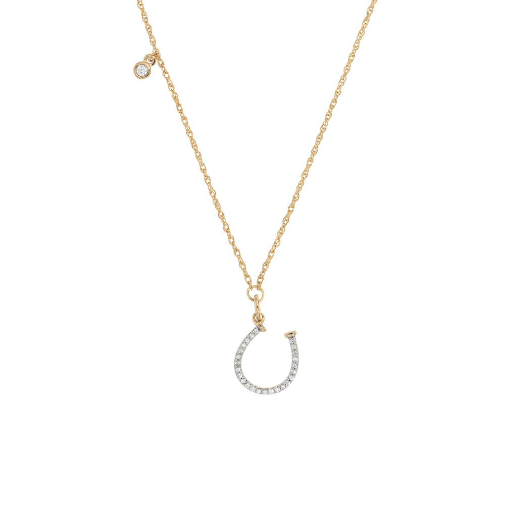 Main Image - Dainty Diamond Horseshoe Necklace