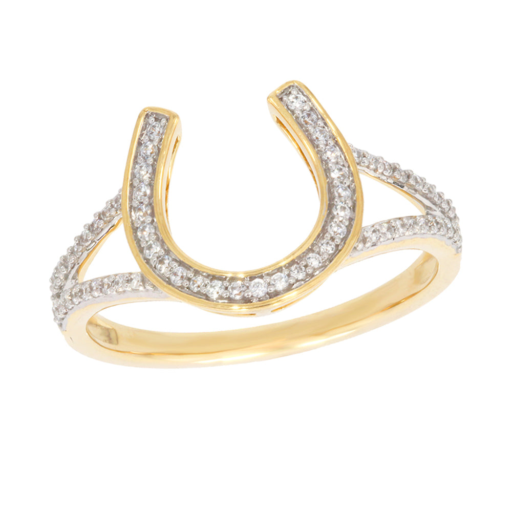 Diamond Horseshoe Ring 14k Gold