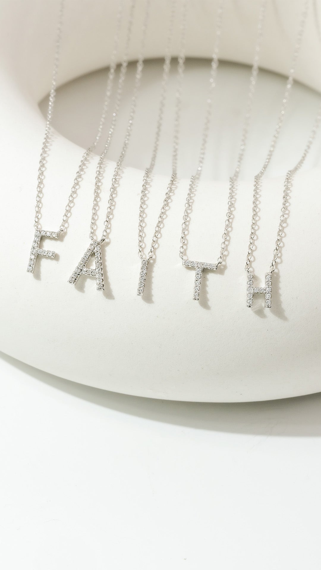 Lifestyle Shot - Gold Diamond Accent Initial Necklace 14k