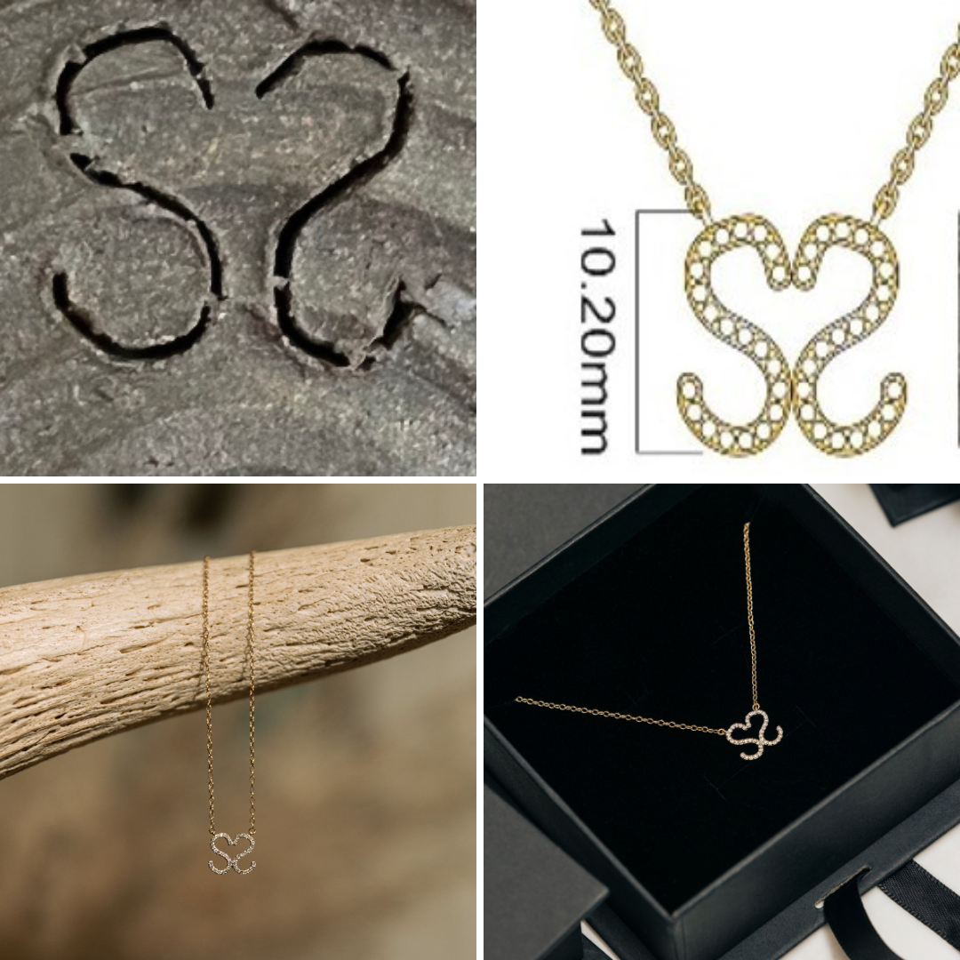 Total Design process - Custom 14k Gold and Diamond Cattle Brand Necklace
