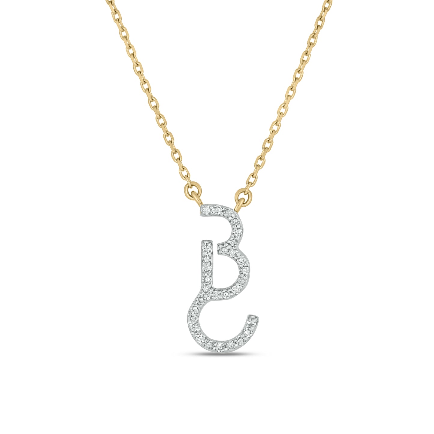 The Devereaux Custom 14k Gold and Diamond Cattle Brand Necklace