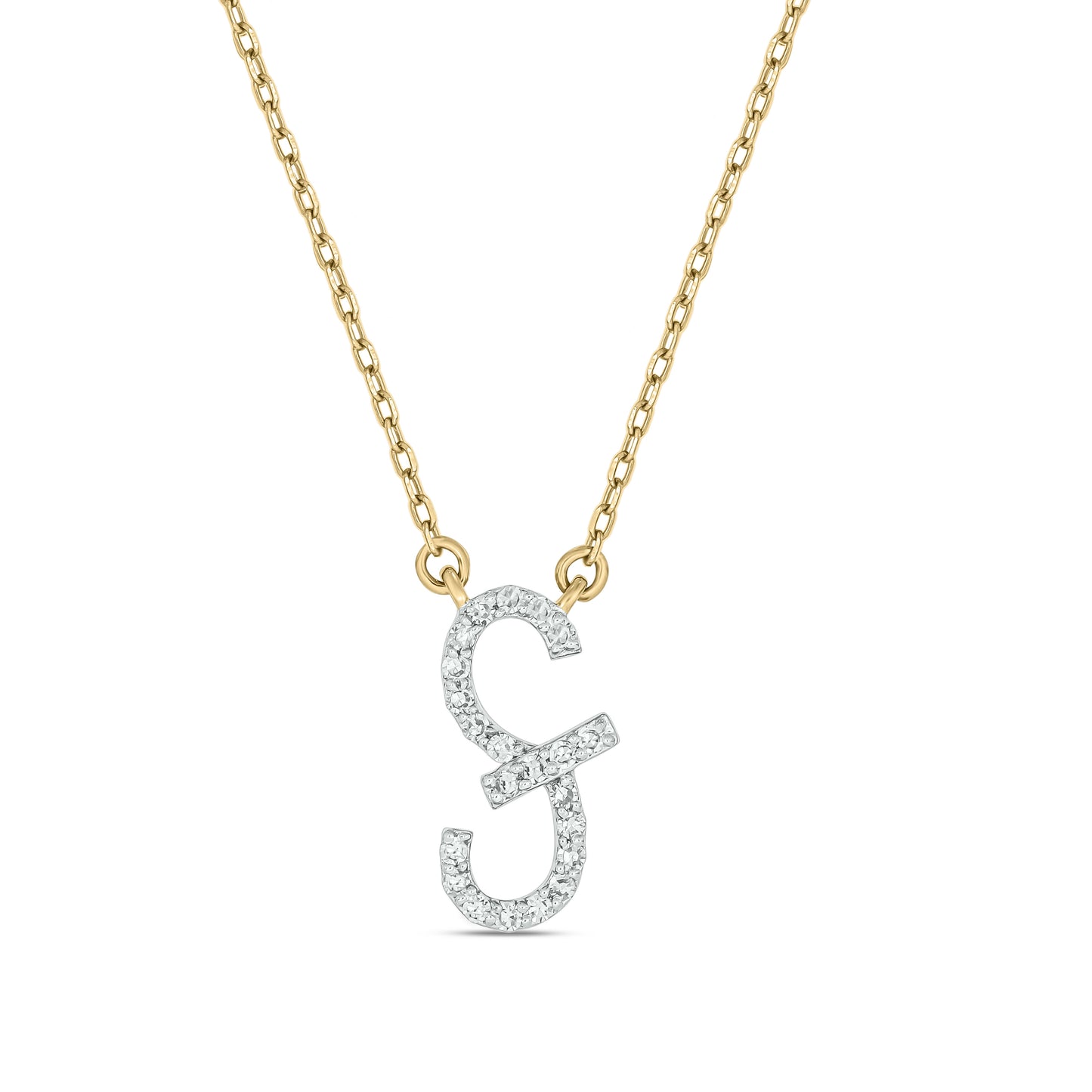 The Devereaux Custom 14k Gold and Diamond Cattle Brand Necklace