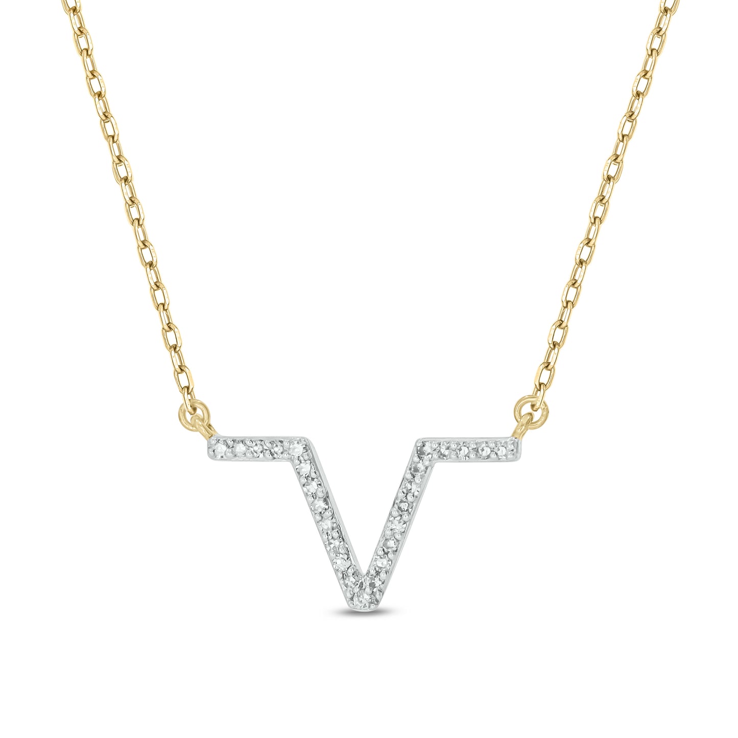 The Devereaux Custom 14k Gold and Diamond Cattle Brand Necklace