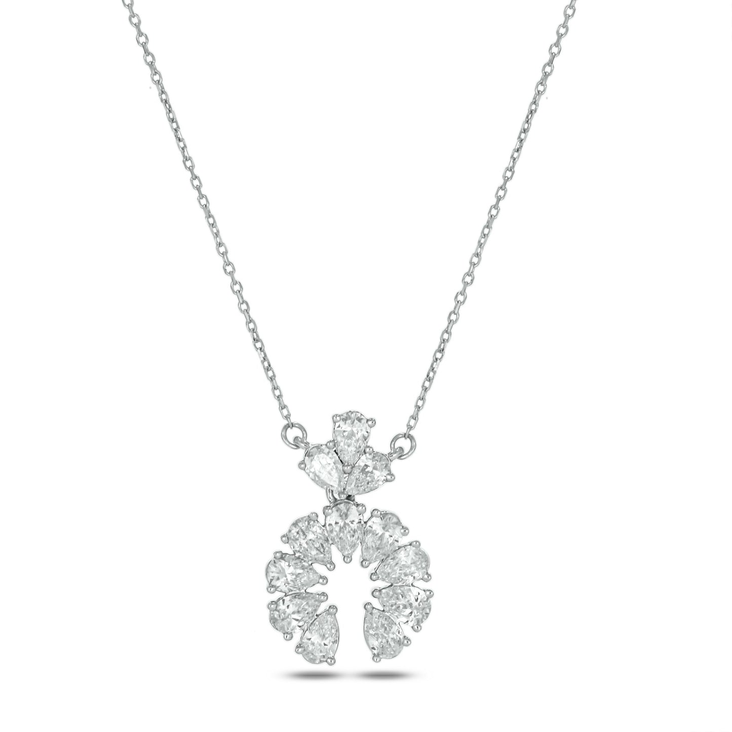 0.60 CT. TW. Lab Grown Pear Diamond Naja Necklace in 14K Gold
