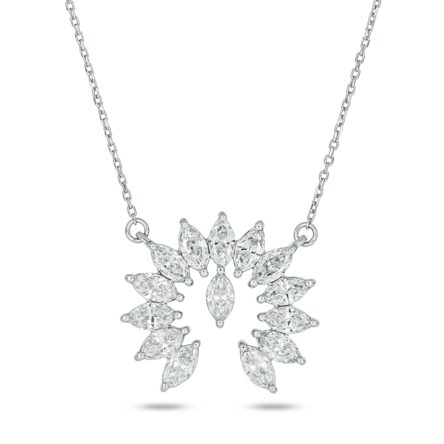 0.56 CT. TW. Lab Grown Marquis Shaped Diamond Naja Necklace in 14K Gold