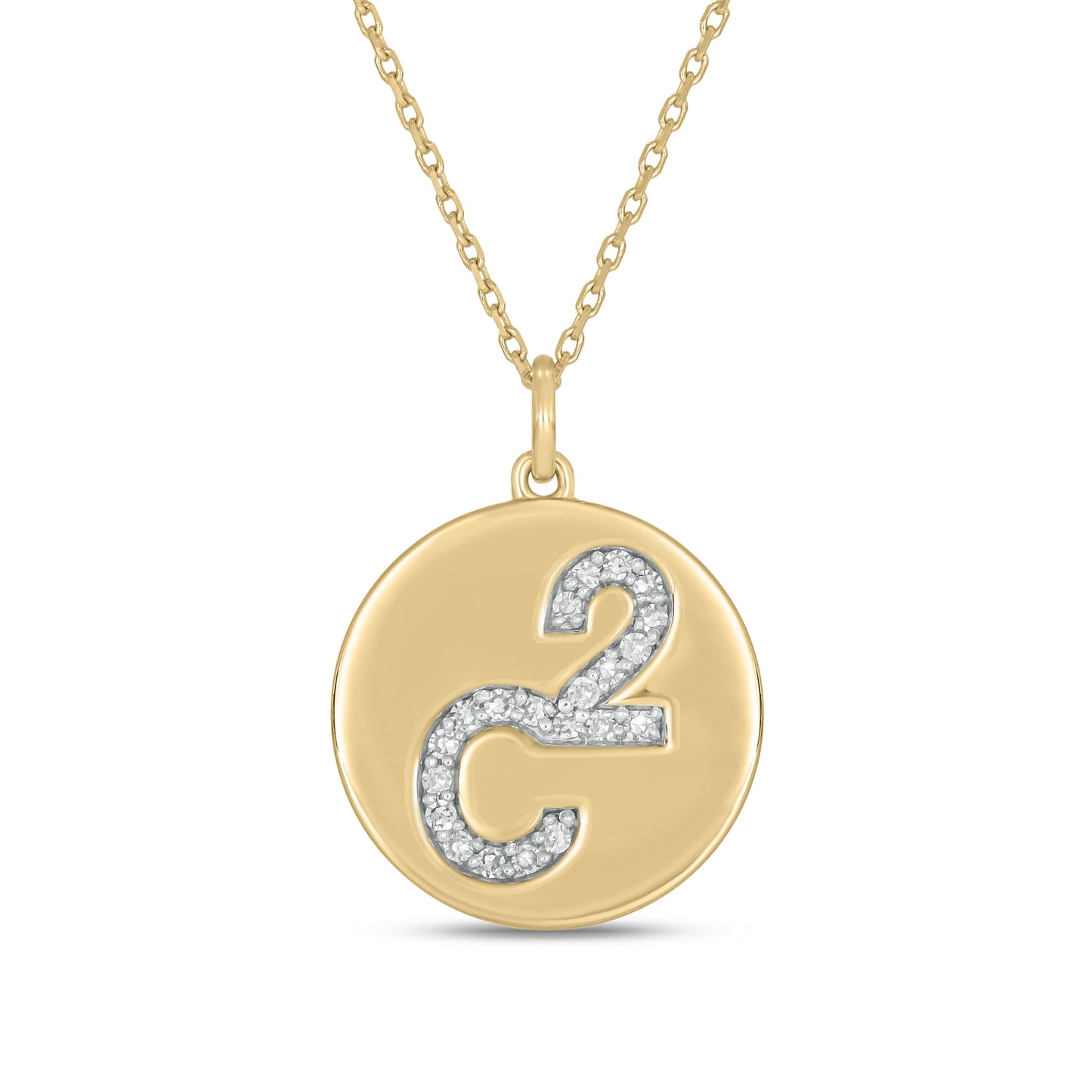 Personalized Diamond Charm Cattle Brand Pendant 14k Gold