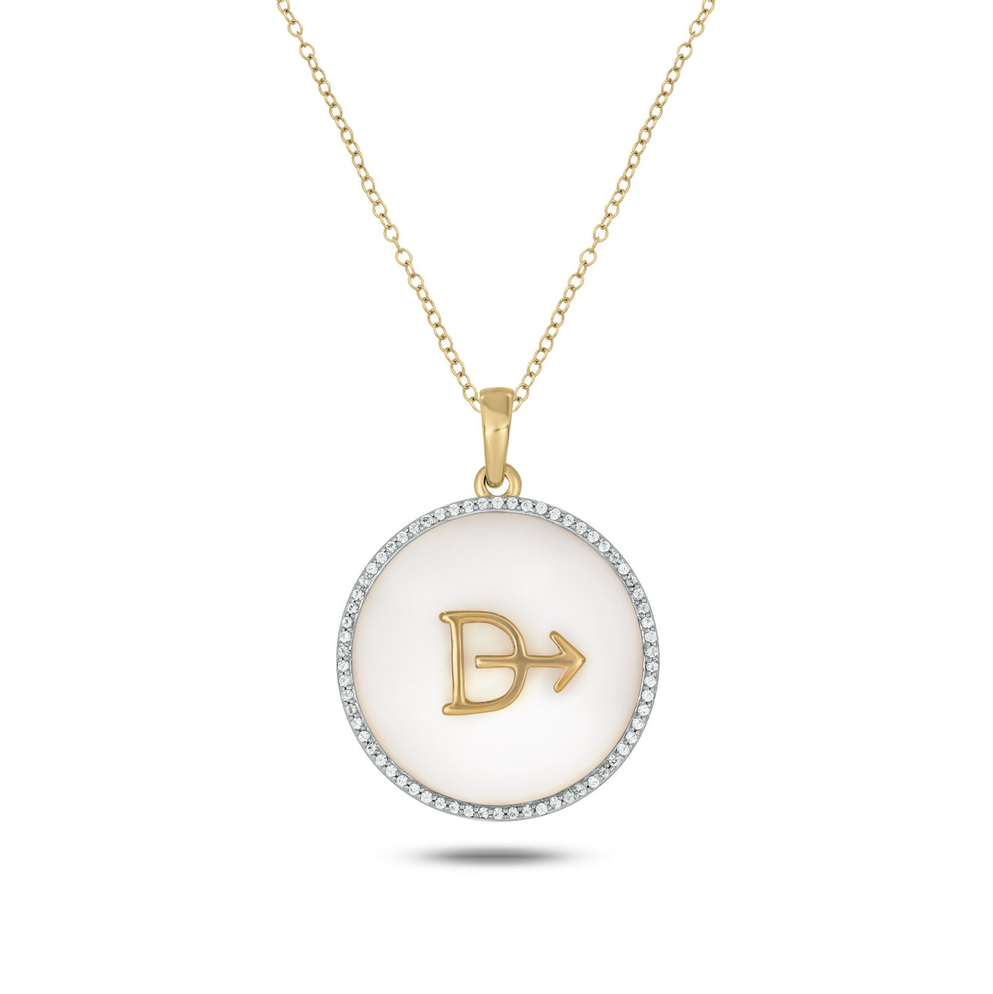 Main Image - Personalized Mother of Pearl Livestock Cattle Brand Diamond Pendant Necklace