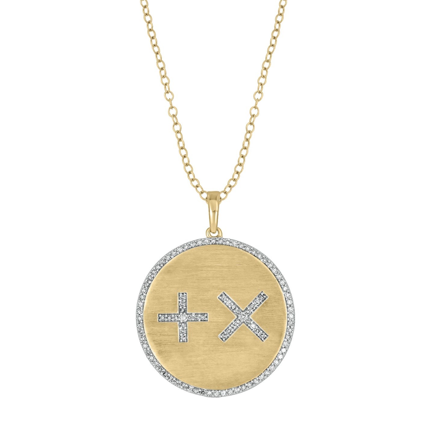 Positive Times Design - Personalized 14k Gold and Diamond Cattle Livestock Brand Diamond Pendant