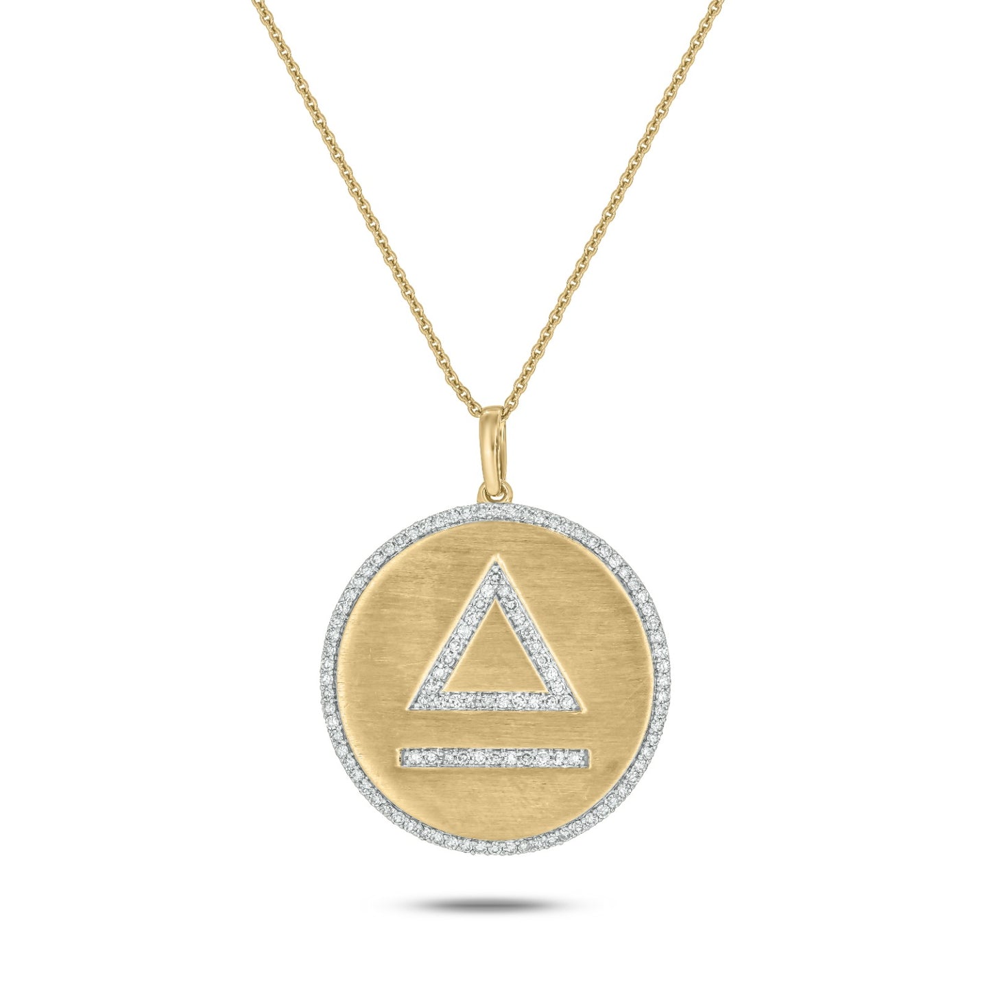 Tiangle Bar Design - Personalized 14k Gold and Diamond Cattle Livestock Brand Diamond Pendant