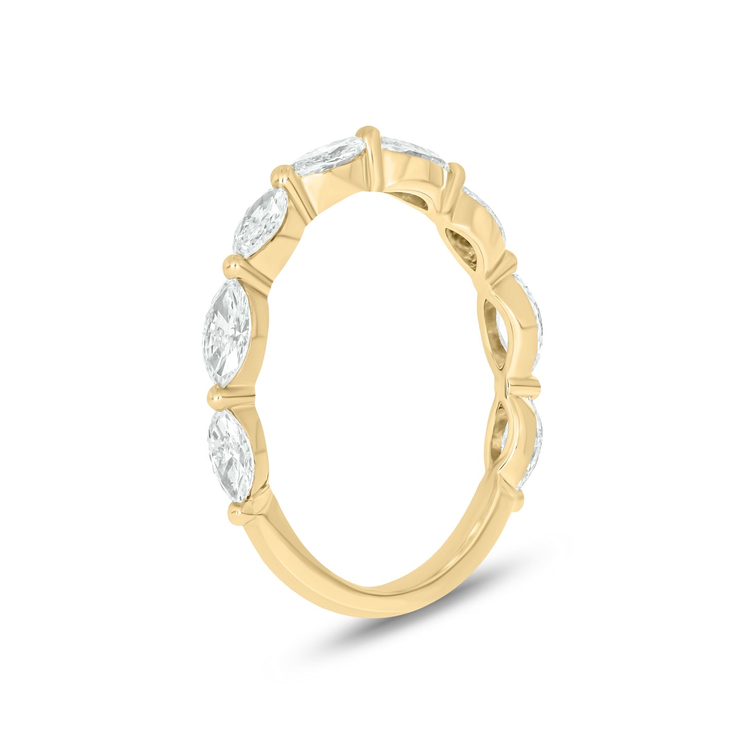 1 CT. T.W. Lab Grown Marquis Diamond Single Shared Prong Band in 14K Gold