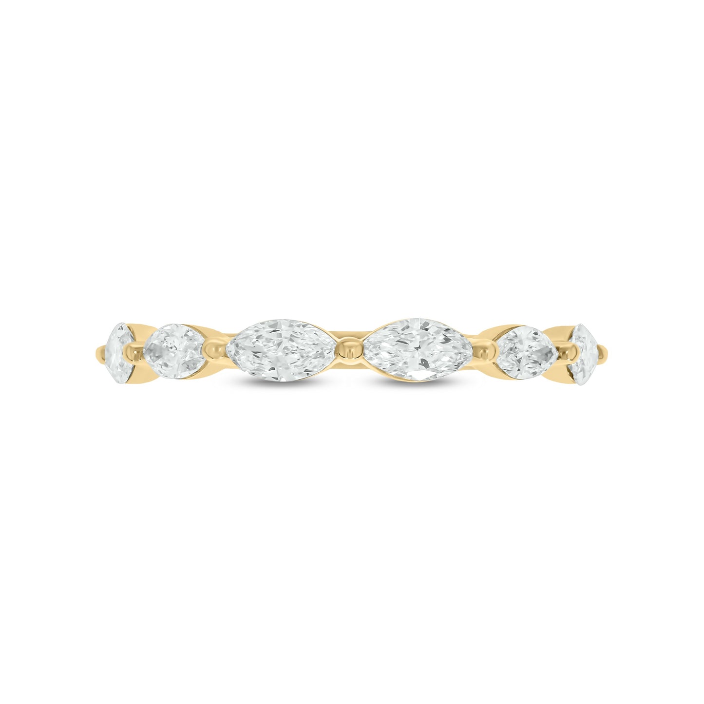1 CT. T.W. Lab Grown Marquis Diamond Single Shared Prong Band in 14K Gold