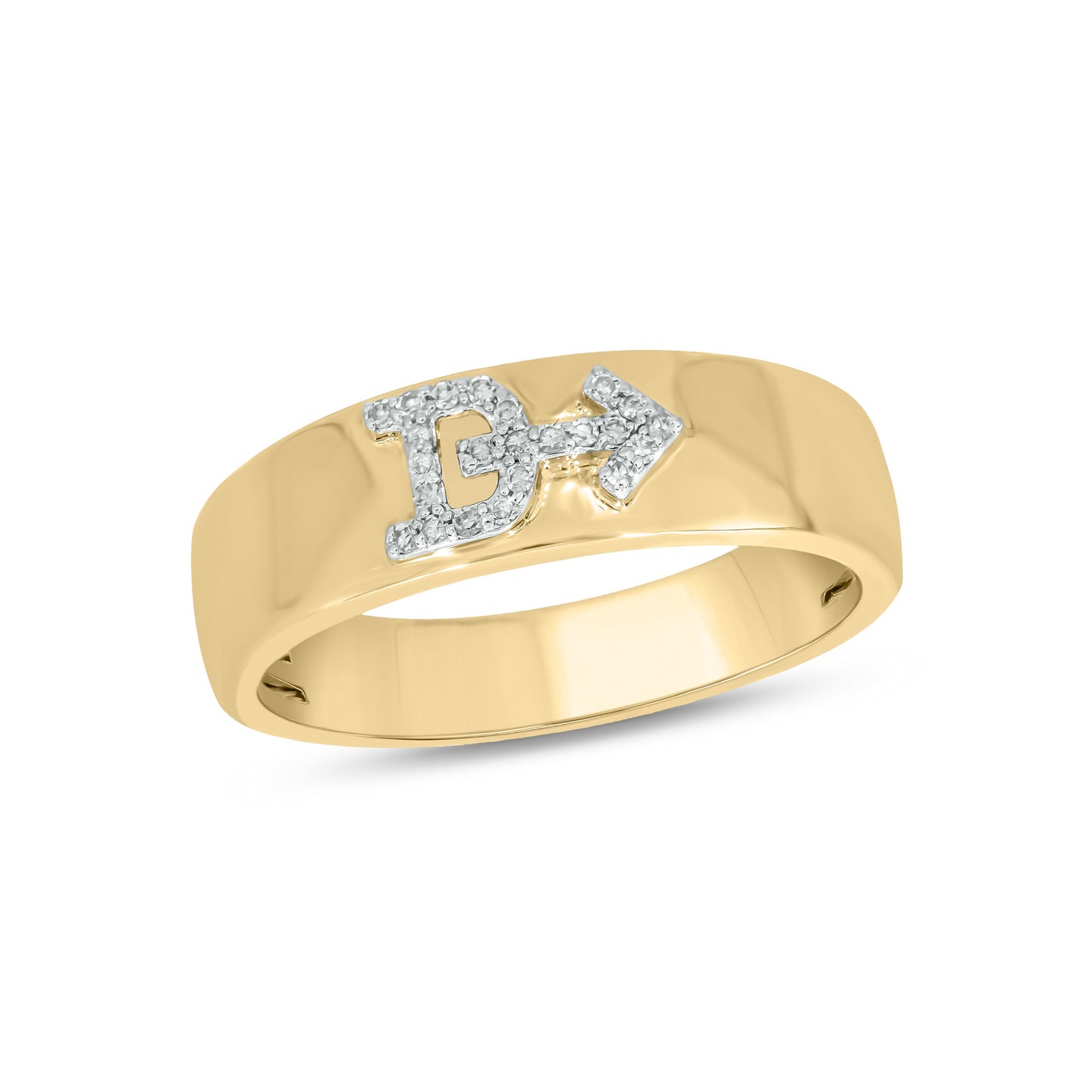 Custom Diamond Livestock Brand Cigar Band in 14K Gold