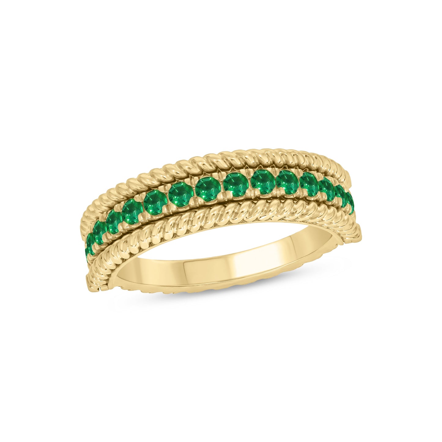 Emerald Band with Rope Detail
