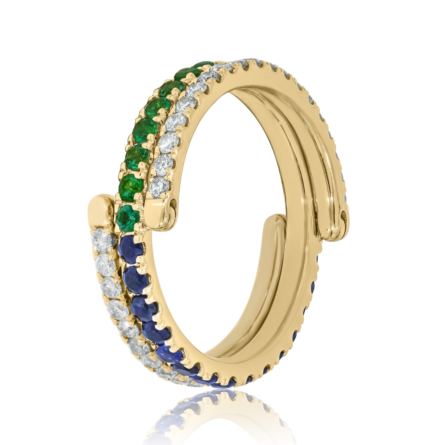 1/2 CT. T.W. Lab Created Diamond Band & Gemstone Versatile Flip Birthstone Ring in 14K Gold