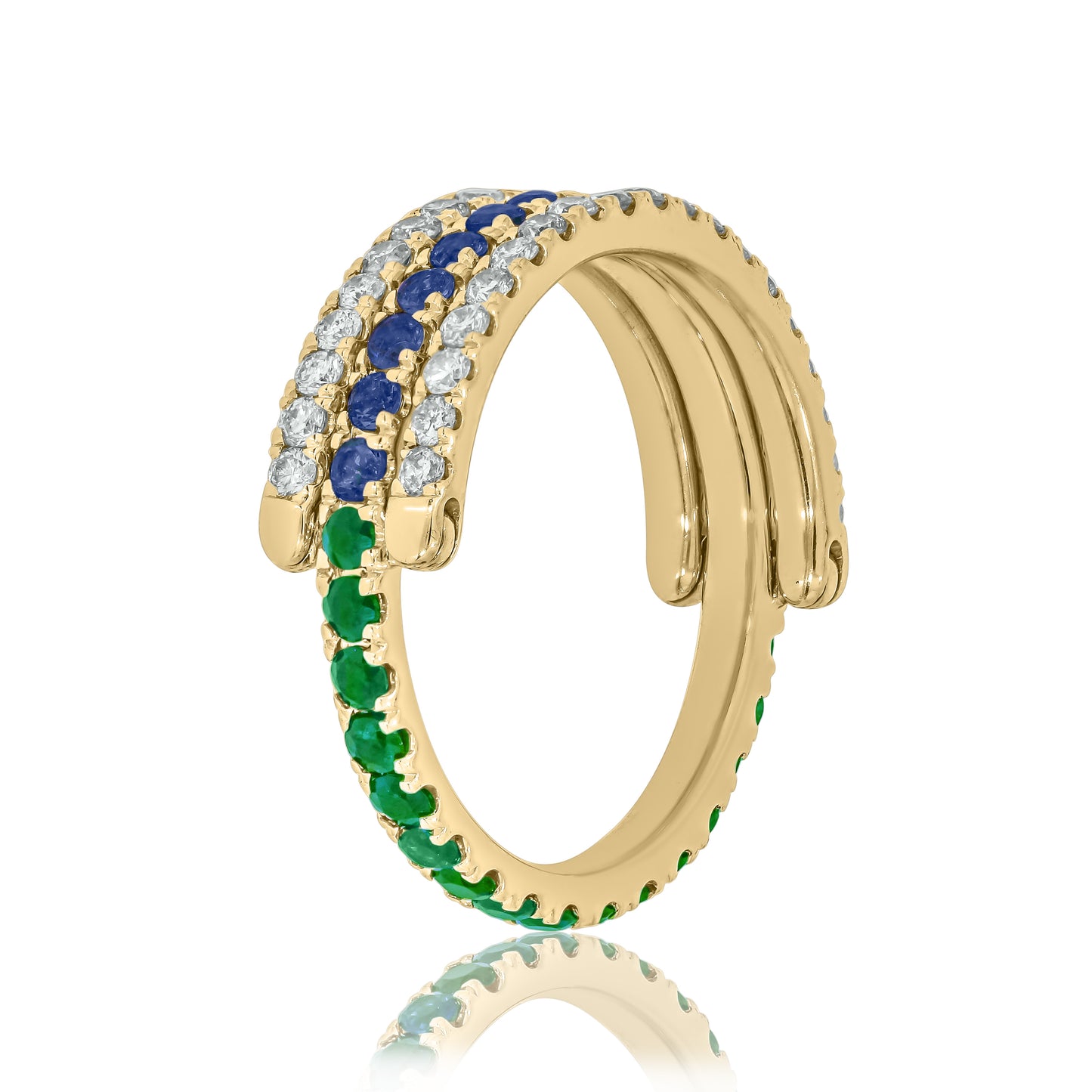 1/2 CT. T.W. Lab Created Diamond Band & Gemstone Versatile Flip Birthstone Ring in 14K Gold