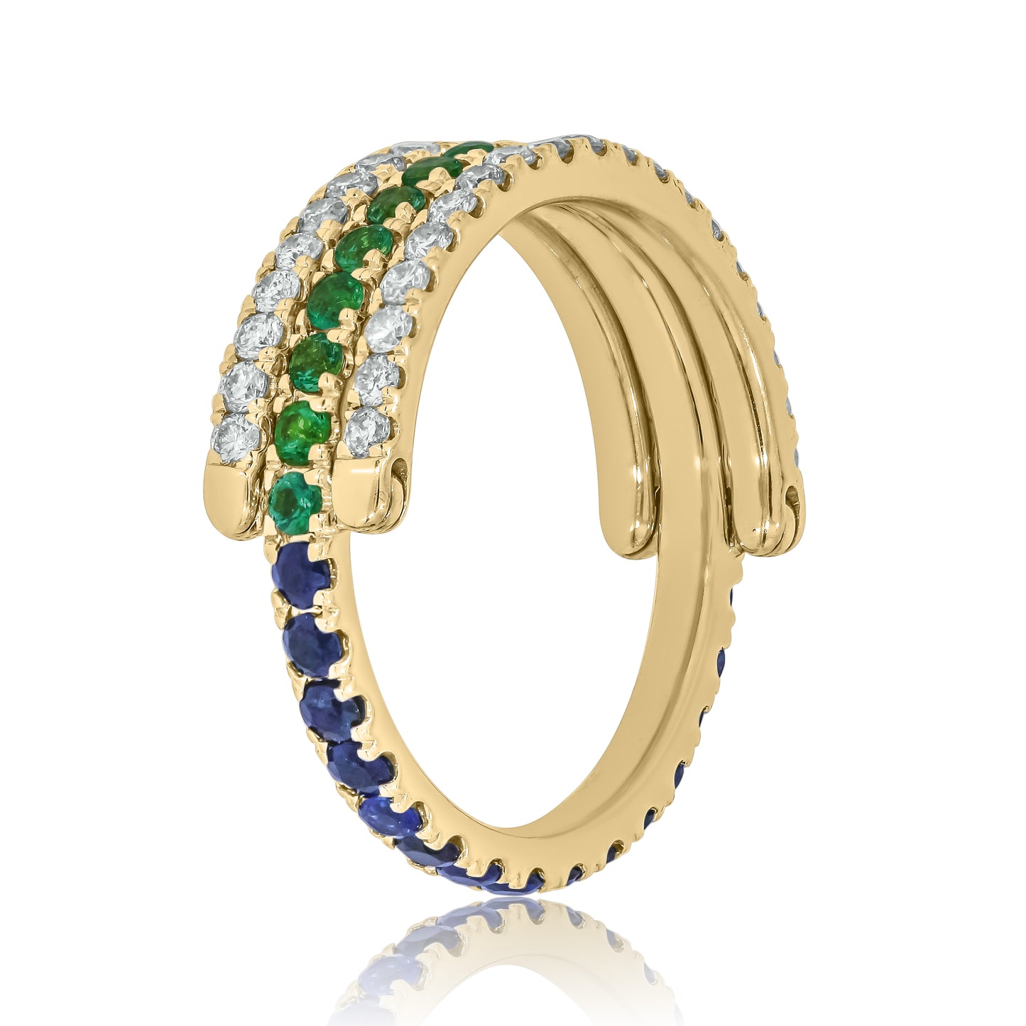 1/2 CT. T.W. Lab Created Diamond Band & Gemstone Versatile Flip Birthstone Ring in 14K Gold