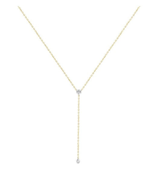 0.37 CT. T.W. Diamond Lariat Necklace in 18K Gold