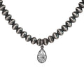 1806 & Co. X Devereaux Gold: Navajo Pearl Necklace with Lab-Grown Pear Diamond Pendant