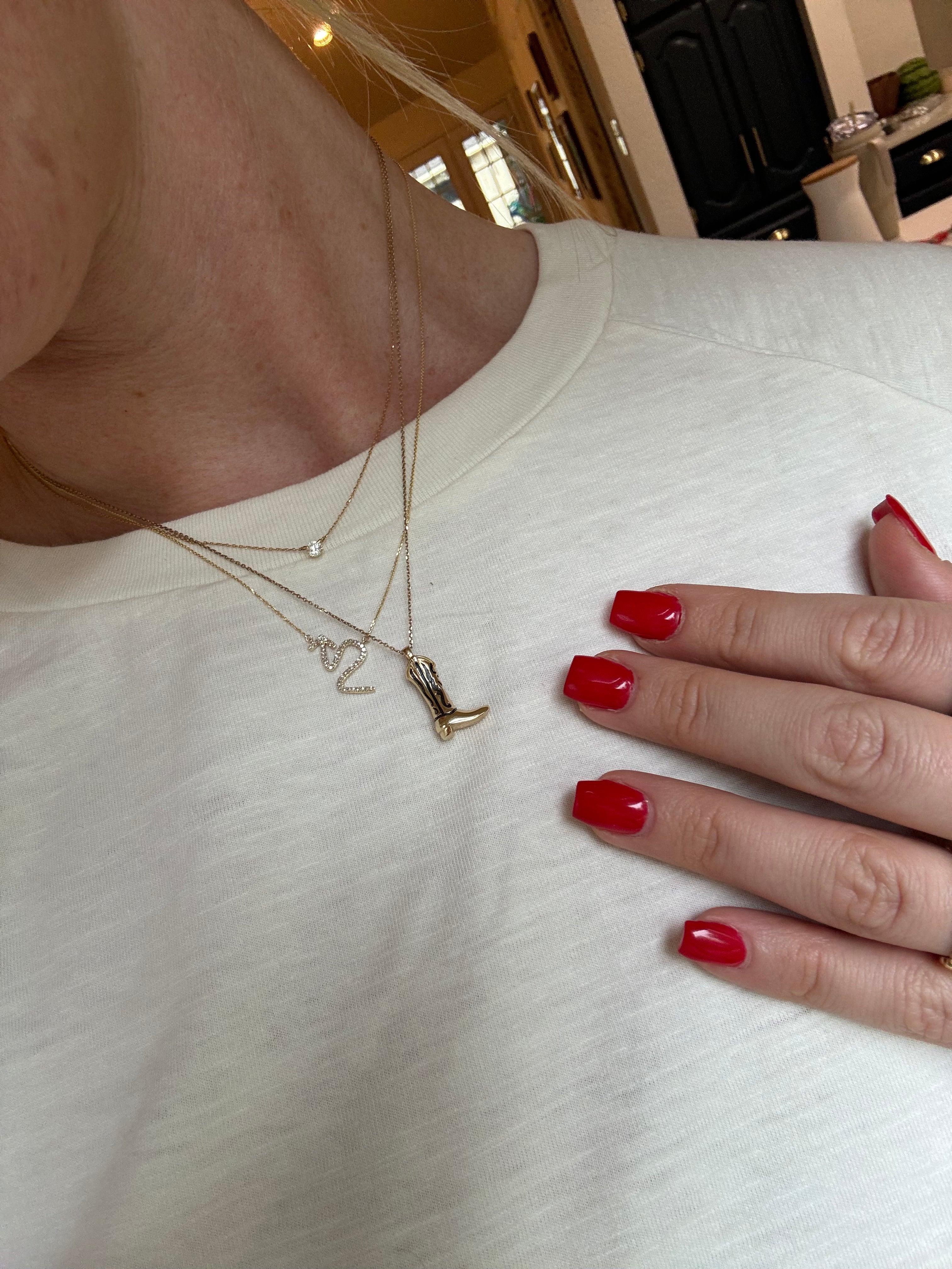 Boot Scootin' Golden Cowgirl Boot Pendant