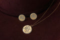 Custom Personalized Gold and Diamond Disc Stud Earrings in 14K Gold (DESIGN DEPOSIT ONLY)