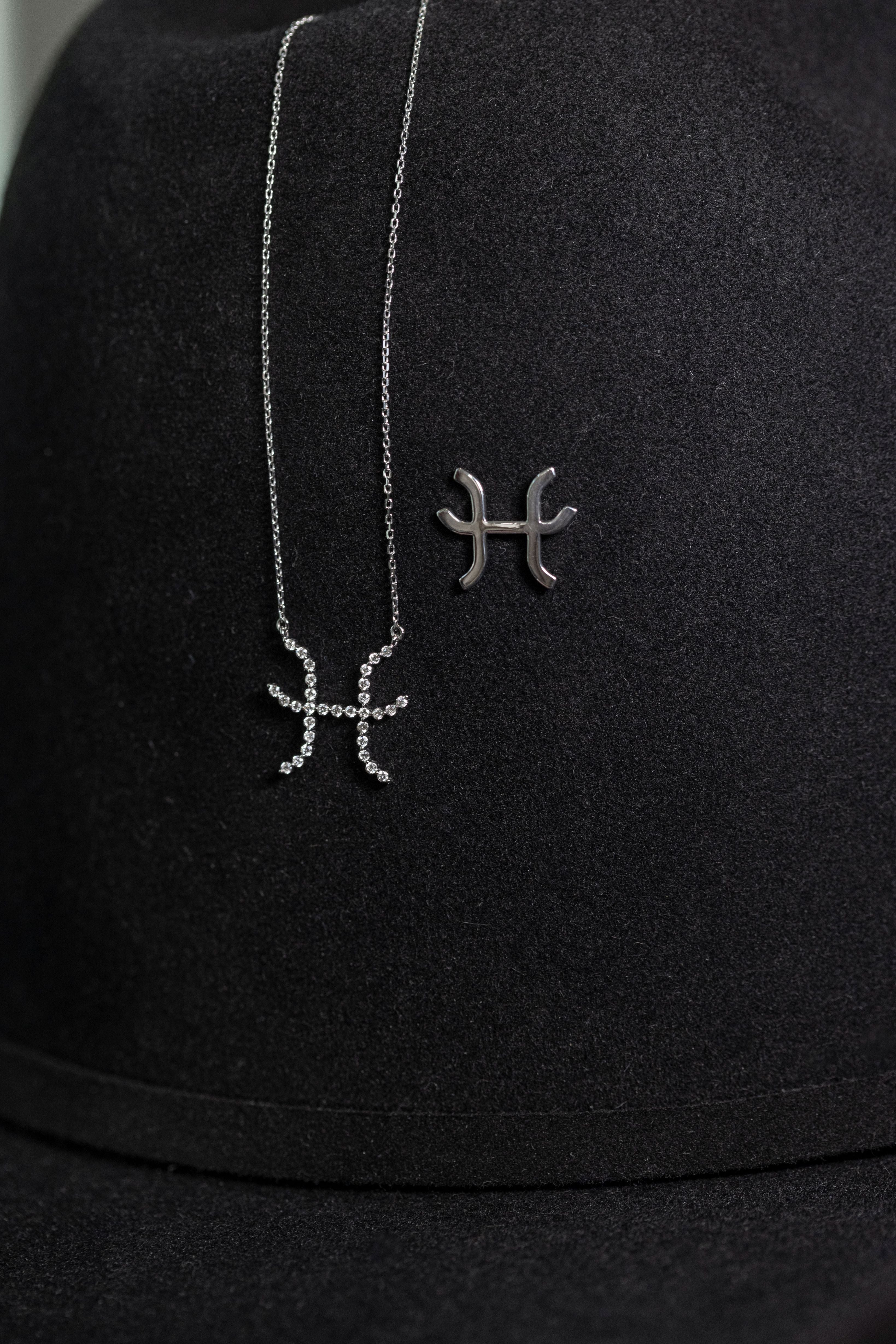 Single Shared Prong Custom 14k Gold and Lab Grown Diamond Cattle Brand Necklace (DESIGN DEPOSIT ONLY)