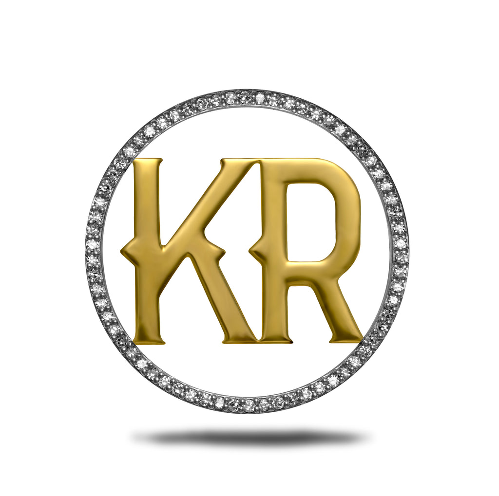 Custom Cattle Brand Diamond Circle Hat Pin