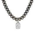 1806 & Co. X Devereaux Gold: Navajo Pearl Necklace with Lab-Grown Radiant Cut Diamond Pendant
