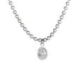 2 CT. Oval Lab Grown Diamond Necklace on Bead Chain