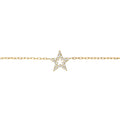 Diamond Accent Dainty Star Bracelet in 18K Yellow Gold
