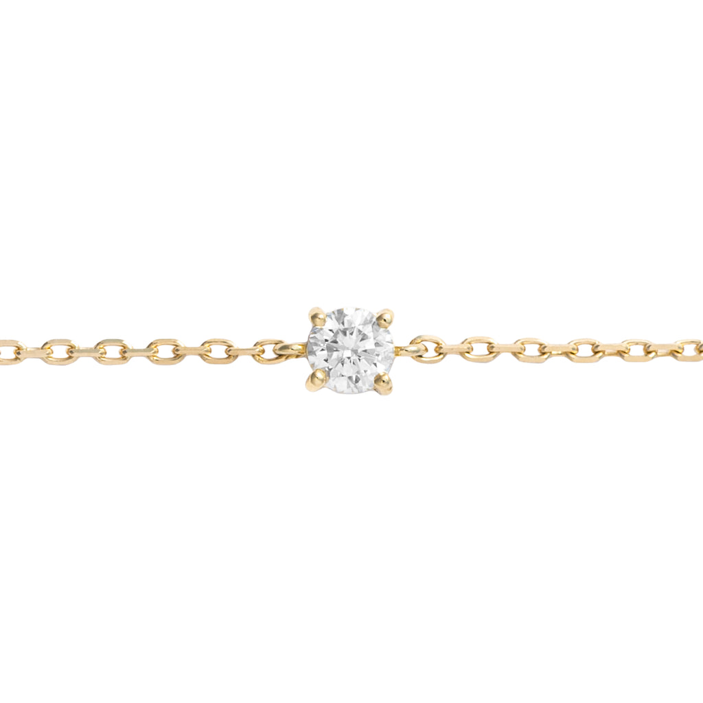 0.11 CT. T.W. Dainty Solitaire Diamond Bracelet in 18K Gold