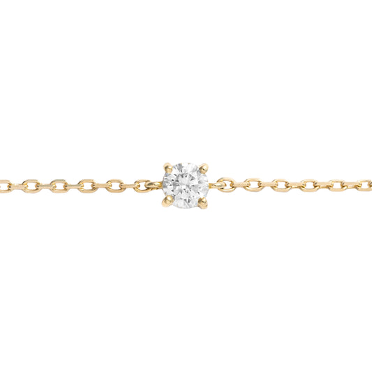0.11 CT. T.W. Dainty Solitaire Diamond Bracelet in 18K Gold