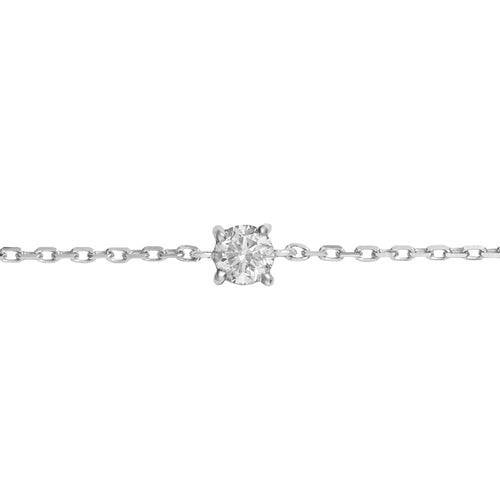 0.11 CT. T.W. Dainty Solitaire Diamond Bracelet in 18K Gold
