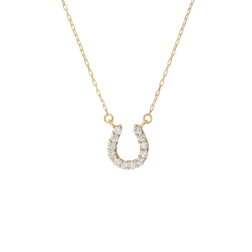 1/10 CT. T.W. Dainty Diamond Horseshoe Necklace in 18K Gold