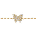 0.12 CT. T.W. Dainty Diamond Butterfly Bracelet in 18K Yellow Gold