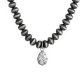 16-inch 6mm Navajo Pearl Necklace with 2 CT. Pear Shaped Lab-Grown Diamond Pendant