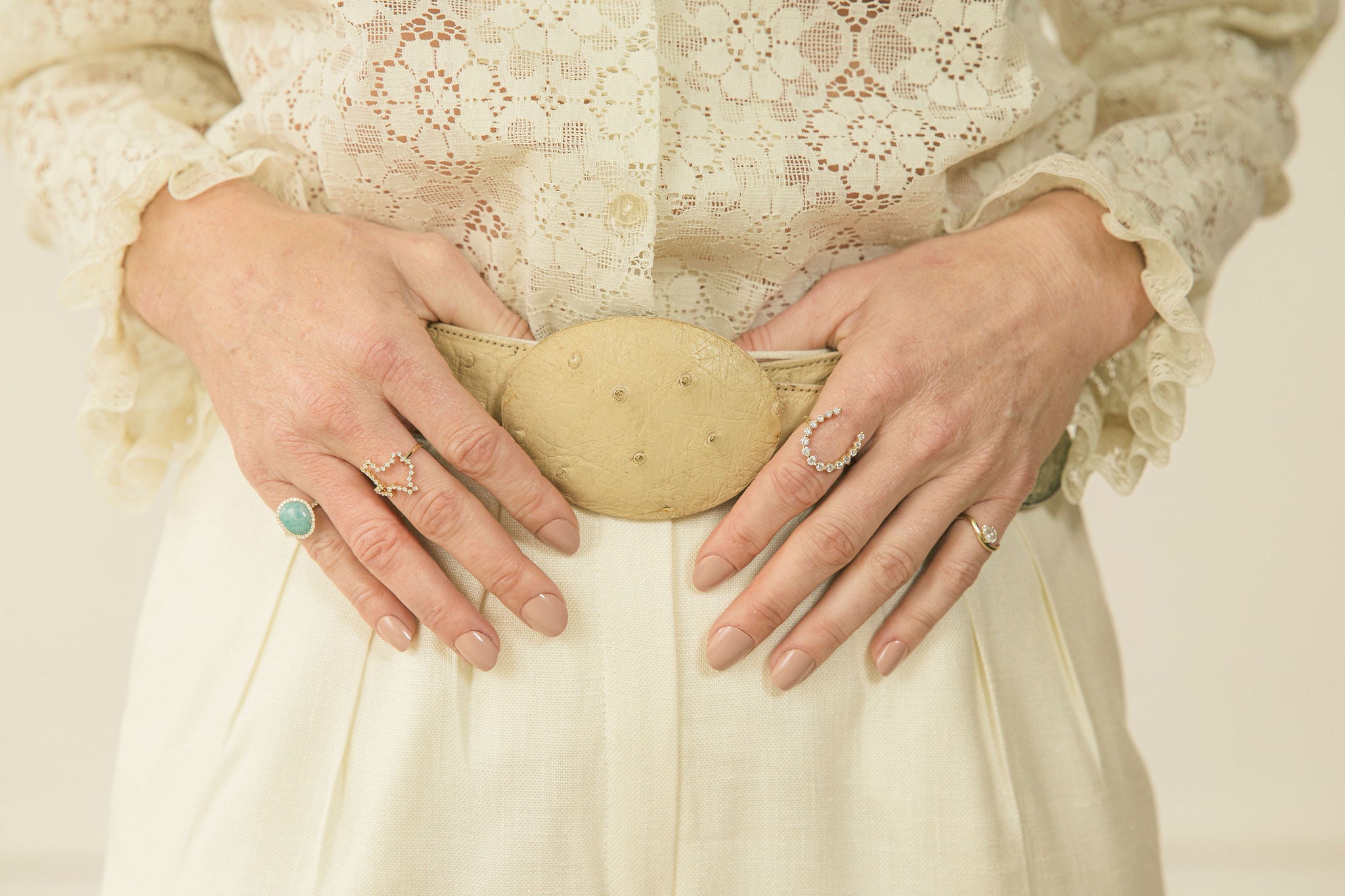 1 CT. T.W. Graduated Lab Grown Diamond Horseshoe Ring in 14K Gold