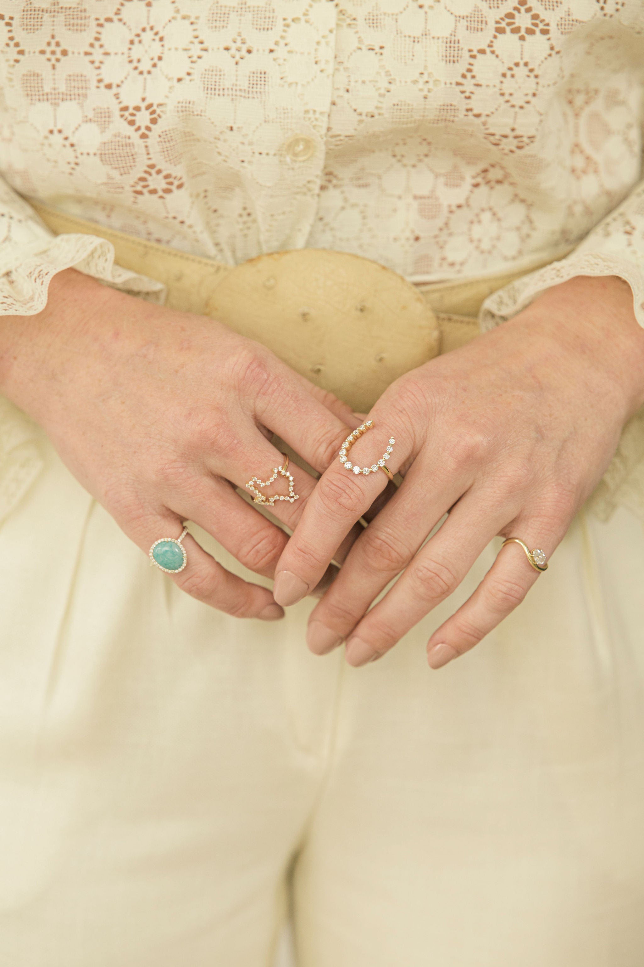 Lab Grown Diamond State of Texas Ring Single Shared Prong Design in 14k Gold