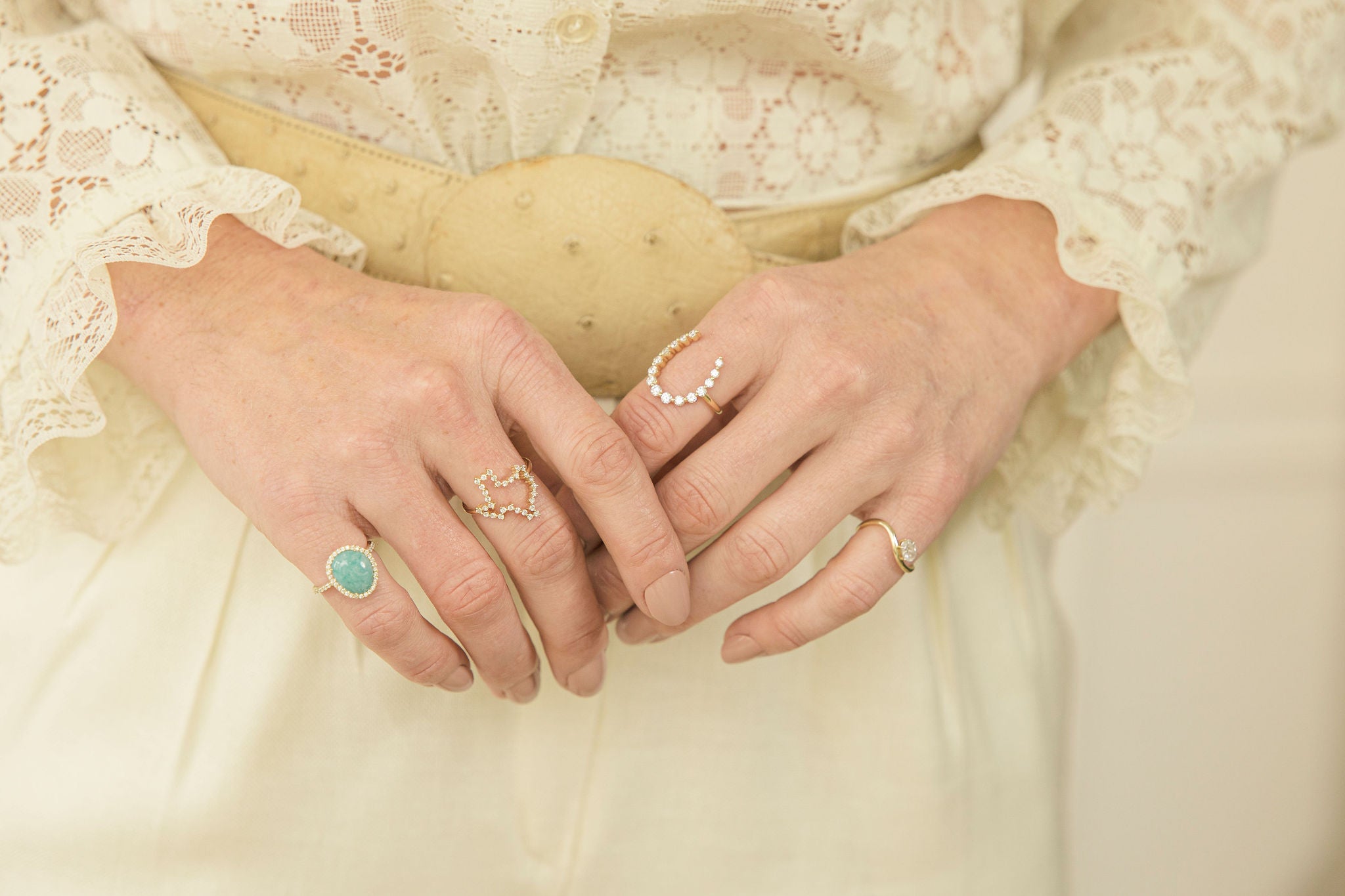 Lab Grown Diamond State of Texas Ring Single Shared Prong Design in 14k Gold